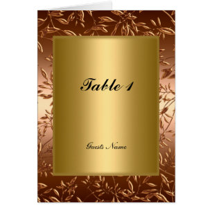 Cartão de Menu de Posicionamento da Mesa de Ouro