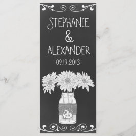 Cartão de Menu de Recepção de Casamento em Pote de