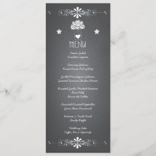 Cartão de Menu de Recepção de Casamento em Pote de