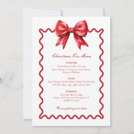 Cartão de Menu de Véspera de Natal Arco Vermelho