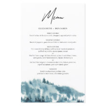 Cartão de Menu do Casamento no inverno da Floresta