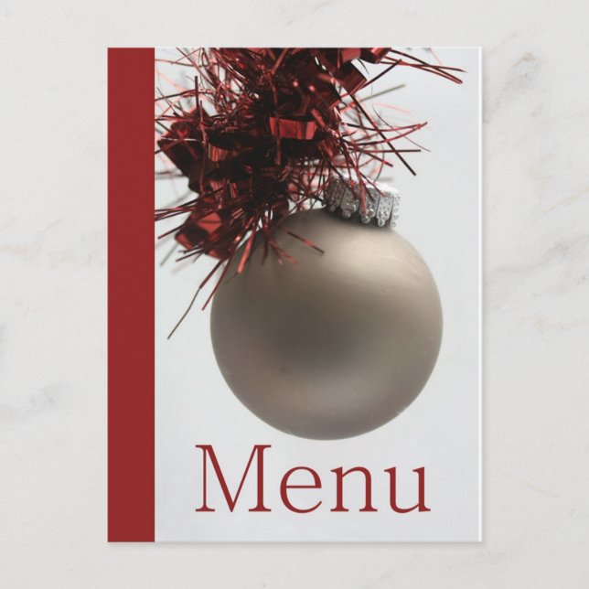 Cartão de menu do jantar de Natal (Frente)