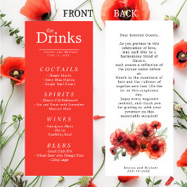 Cartão de menu DRINK Scarlet Petal Serenade