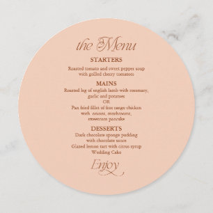 Cartão de Menu e Lugar de Casamento em Círculo Com