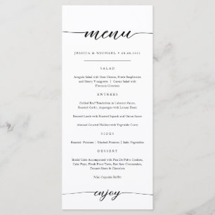 Cartão de Menu Elegante e Minimalista