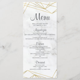 Cartão de Menu Elegante Geométrico Marble