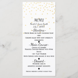 Cartão de Menu Elegante Pequeno Confete Dourado Br