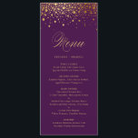 Cartão de Menu Elegante Púrpura para Folha Ouro Fa<br><div class="desc">Isto é parte de uma suíte de casamento. Itens correspondentes estão disponíveis.</div>
