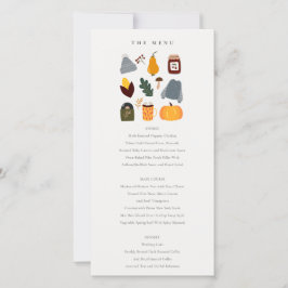 Cartão de Menu Essencial para Casamento de Outono 