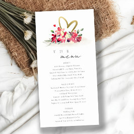 Cartão de Menu Floral de Casamento Orquídeo Orquíd