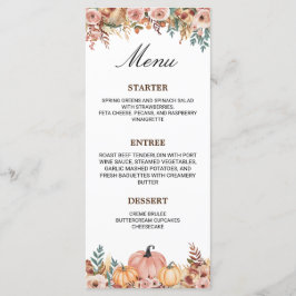 Cartão de Menu Floral Elegante para Eventos