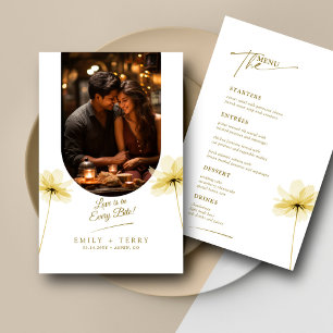 Cartão de Menu Foto Floral de Casamento Floral da