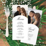 Cartão de Menu Foto Simples e Elegante<br><div class="desc">Este Simples e Elegante Cartão de Menu de Casamento de Fotos é para o casal minimalista. Cores alteráveis para ajustado qualquer paleta. Basta editar usando a ferramenta design para fazer suas alterações.</div>