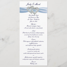 Cartão de Menu Ice Blue Hearts Personalizado