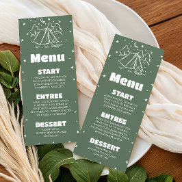 Cartão de Menu Início da Aventura de Acampamento R