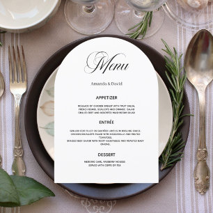 Cartão de menu janto de arco de casamento