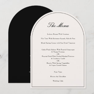 Cartão de Menu Janto de Casamento Negro para Calig