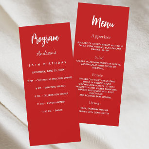 Cartão de menu janto do programa de aniversário br