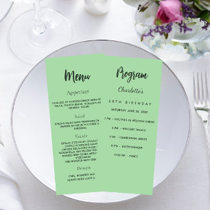 Cartão de menu janto do programa de aniversário ve