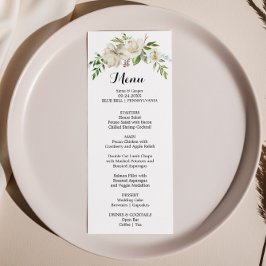 Cartão de Menu Janto Elegante de Febre Branca de I