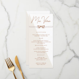 Cartão de Menu Janto Floral do Autumn Side