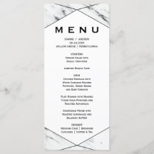 Cartão de Menu Janto Geométrico Branco e Preto