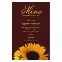 Cartão de Menu Janto Rustic Sunflower