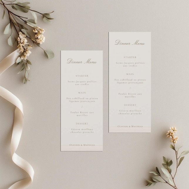 Cartão de Menu Minimalista Moderno Dourado Champan (Criador carregado)