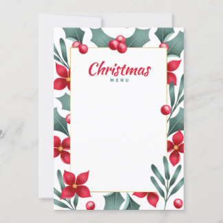 Cartão de Menu Natal
