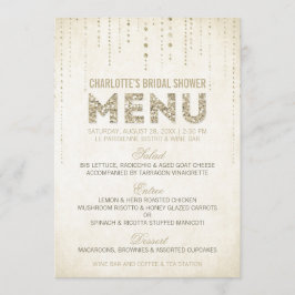 Cartão de Menu Olhar Glitter