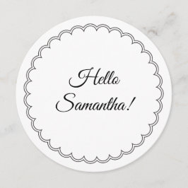 Cartão de Menu Redondo Moderno com Borda Recortada