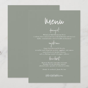 Cartão de Menu Reversível de Casamento Rustic Dual