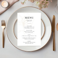 Cartão de menu Rosa de casamento ilustrado