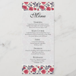 Cartão de Menu Rosa Fofa