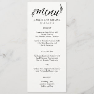 Cartão de Menu Rupt Branches