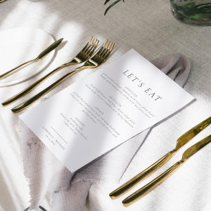Cartão de Menu Simples Janto Clássico Minimalista 