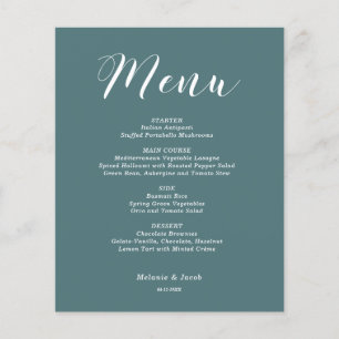 Cartão de Menu Simples Minimalista Azul Escuro Orç