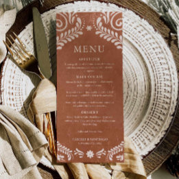 Cartão de Menu Terracota Rústica México