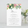 Cartão de Menu Tropical Floral Garland Summer