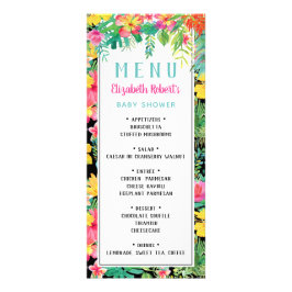 Cartão de Menu Tropical Luau, BOHO