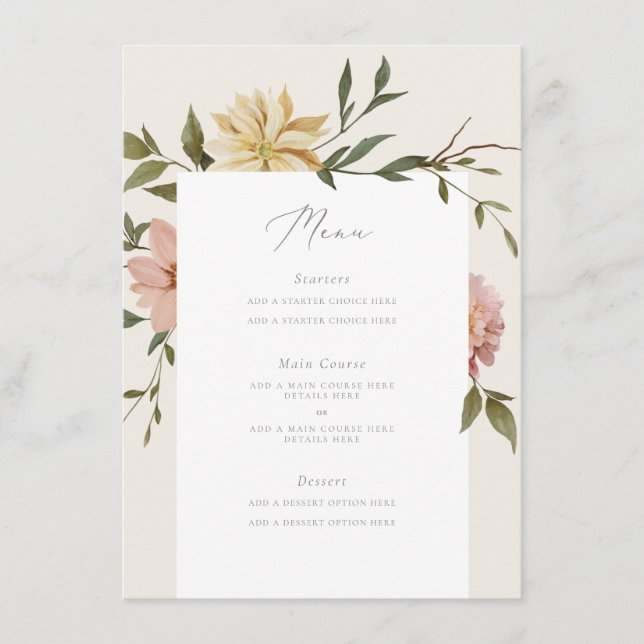 Cartão de Menu Wilals (Frente)