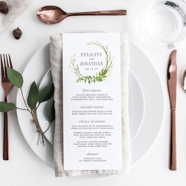 Cartão de Menu Wild Meadow Wedding (Criador carregado)