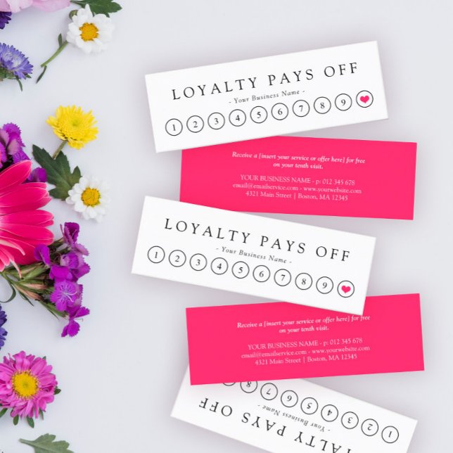 Cartão de Merda de Lealdade branca rosa-preto mini (Criador carregado)