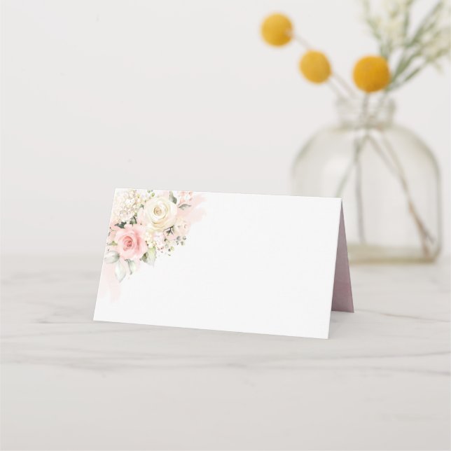 Cartão De Mesa 15 Birthday Quinceanera Festa de aniversário Flora (Frente)