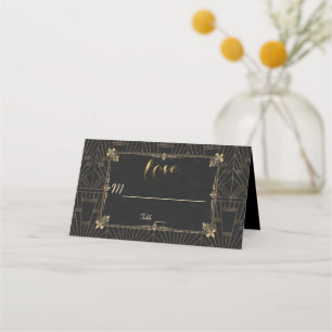 Cartão De Mesa 1920 Real Fleur-de-Lis Art Deco Casamento