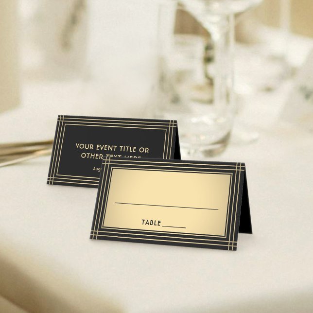 Cartão De Mesa 25 Pack Elegant Classic Black & Gold Escort Cards (Criador carregado)