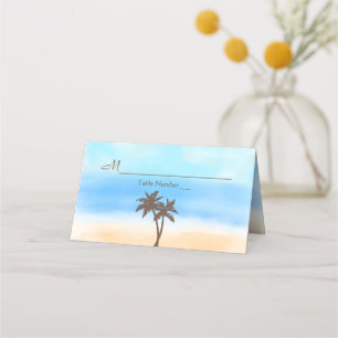 Cartão De Mesa A coleção de casamentos de praia de Watercolor