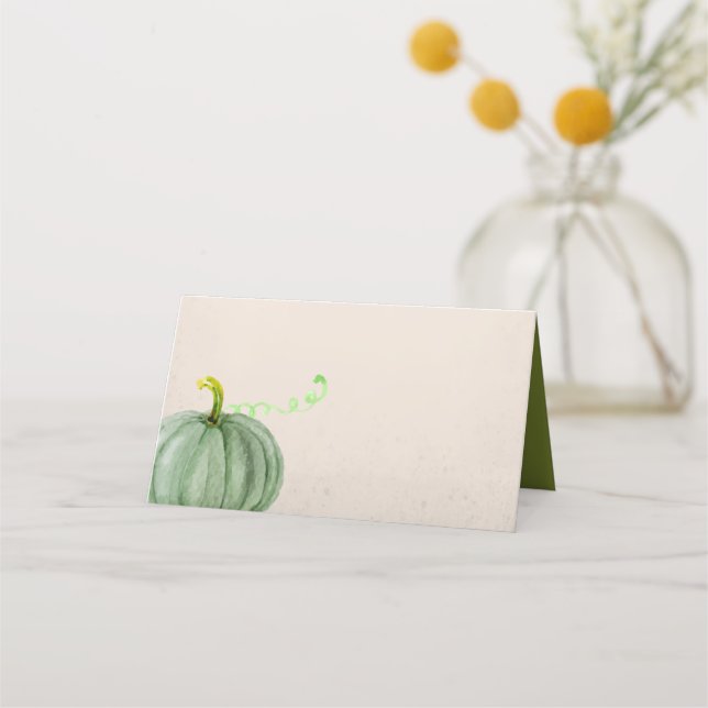 Cartão De Mesa Abaixamento da Aquarela outono Ação de Graças Pump (Frente)