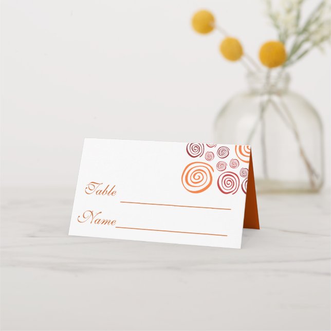 Cartão De Mesa Abstract African Shape Wedding Place Card (Frente)