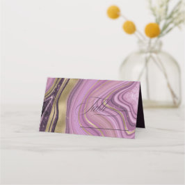 Cartão De Mesa Abstrato Agate Wedding Mesa Mauve ID827